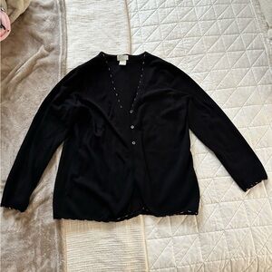Sigird Olsen Sport black cardigan with beaded trim detail